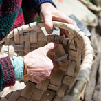Owen Jones making an oak swill at Hatfield Living Crafts fair 2017